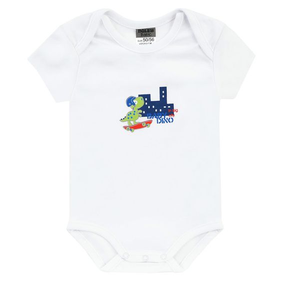 Jacky Body Kurzarm 3er Pack - Baby Dino Blau Weiß - Gr. 50/56