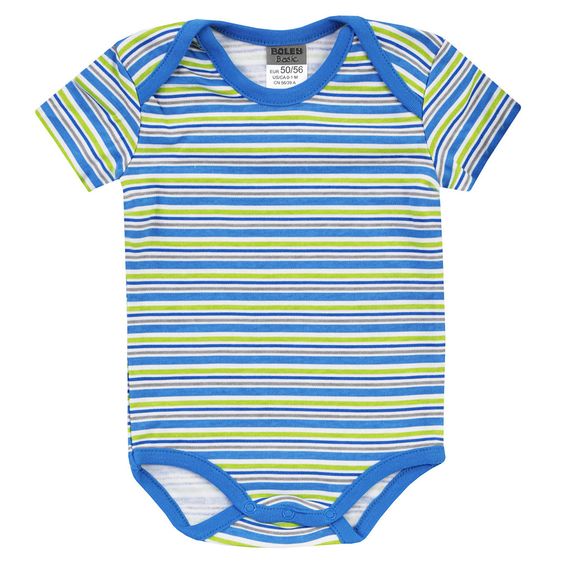 Jacky Body Kurzarm 3er Pack - Baby Dino Blau Weiß - Gr. 50/56