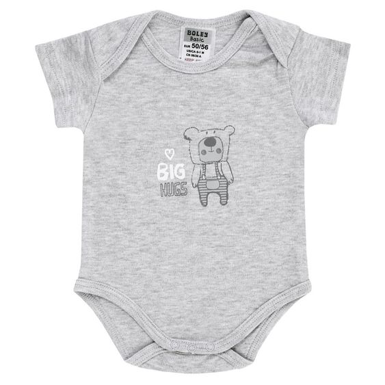 Jacky Body Kurzarm 3er Pack Big Hugs - Grau Melange Weiß - Gr. 50/56