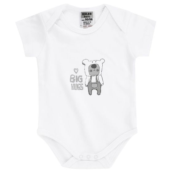 Jacky Body Kurzarm 3er Pack Big Hugs - Grau Melange Weiß - Gr. 50/56
