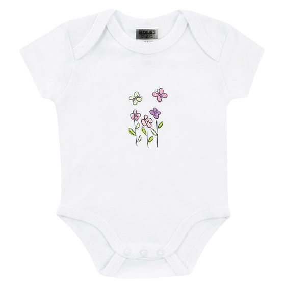 Jacky Body Kurzarm 3er Pack - Blume Rosa Weiß - Gr. 50/56