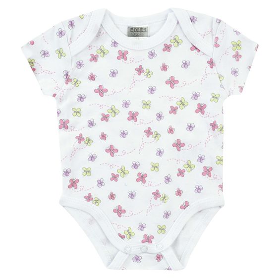 Jacky Body Kurzarm 3er Pack - Blume Rosa Weiß - Gr. 50/56