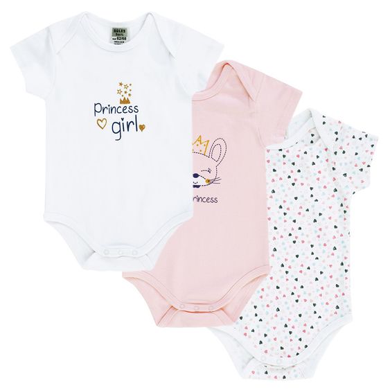 Jacky Body Kurzarm 3er Pack My Princess - Rosa Weiß - Gr. 50/56