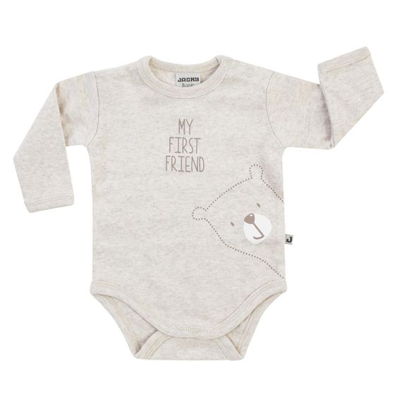 Jacky Body Langarm 2er Pack Badu Bär - Beige Melange Offwhite - Gr. 50/56