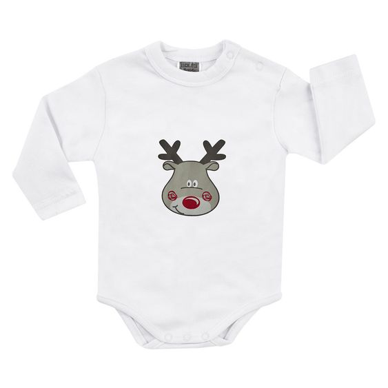 Jacky Body Langarm 2er Pack - Christmas Rudolph Weiß Rot - Gr. 50/56