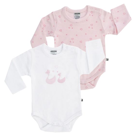 Jacky Body Langarm 2er Pack - Little Swan Rosa Weiß - Gr. 50/56