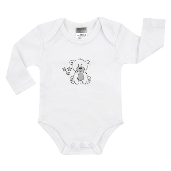 Jacky Body Langarm 3er Pack - Bär Grau Melange Weiß - Gr. 50/56