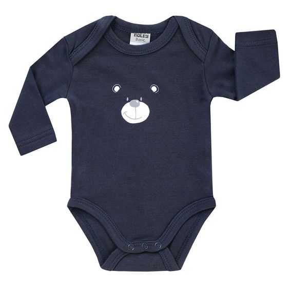 Jacky Body Langarm 3er Pack - Bär Navy Hellblau - Gr. 50/56