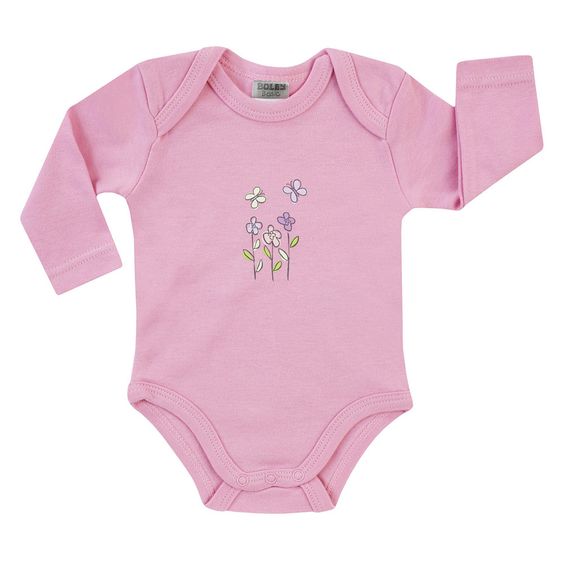 Jacky Body Langarm 3er Pack - Blume Rosa Weiß - Gr. 50/56