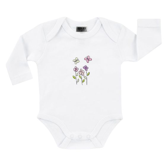 Jacky Body Langarm 3er Pack - Blume Rosa Weiß - Gr. 50/56