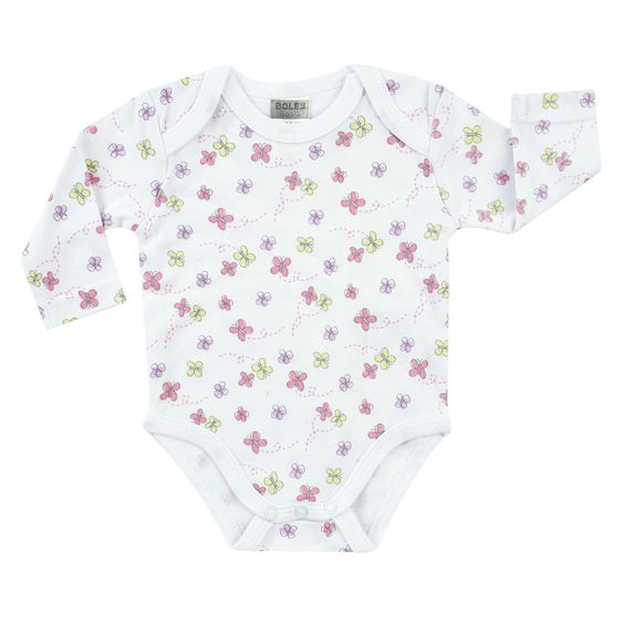 Jacky Body Langarm 3er Pack - Blume Rosa Weiß - Gr. 50/56