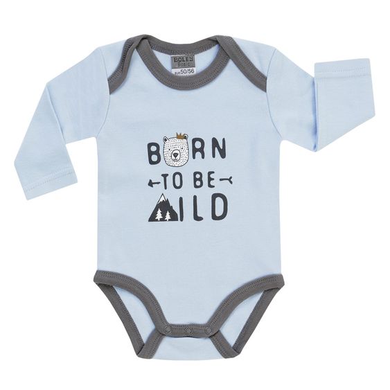 Jacky Body Langarm 3er Pack - Born To Be Wild Hellblau Weiß Grau - Gr. 50/56