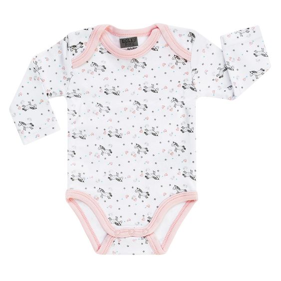 Jacky Body Langarm 3er Pack - Einhorn Rosa Grau Weiß - Gr. 50/56
