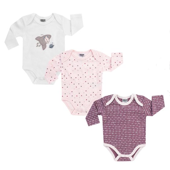 Jacky Body Langarm 3er Pack - Little Mouse Rosa - Gr. 50