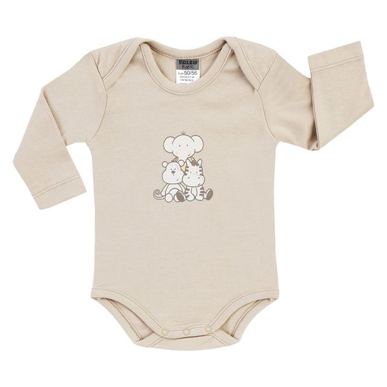 Jacky Body Langarm 3er Pack - Tierkinder Beige Offwhite - Gr. 74/80