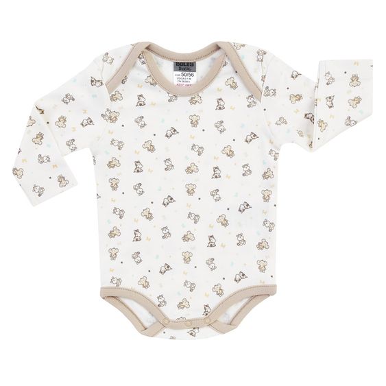 Jacky Body Langarm 3er Pack - Tierkinder Beige Offwhite - Gr. 74/80