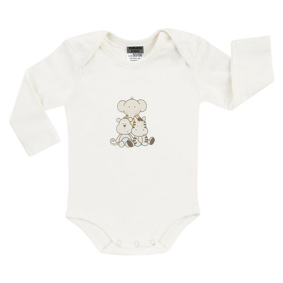 Jacky Body Langarm 3er Pack - Tierkinder Beige Offwhite - Gr. 74/80