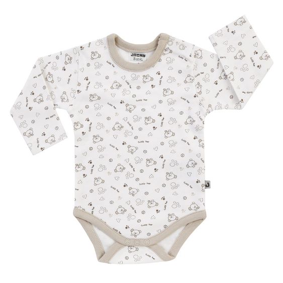 Jacky Body Langarm Cuddly Bear - Allover Offwhite - Gr. 62