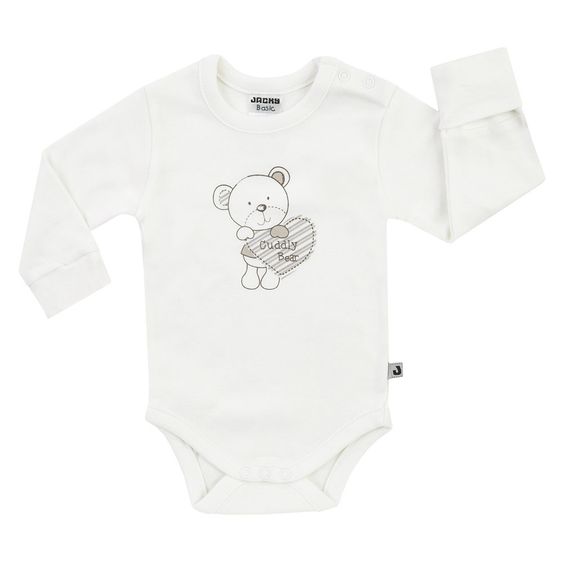 Jacky Body Langarm inkl. Kratzfäustlinge Bear - Offwhite - Gr. 56