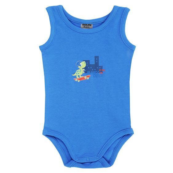 Jacky Body ohne Arm 3er Pack - Baby Dino Blau Weiß - Gr. 50/56