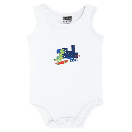 Jacky Body ohne Arm 3er Pack - Baby Dino Blau Weiß - Gr. 50/56