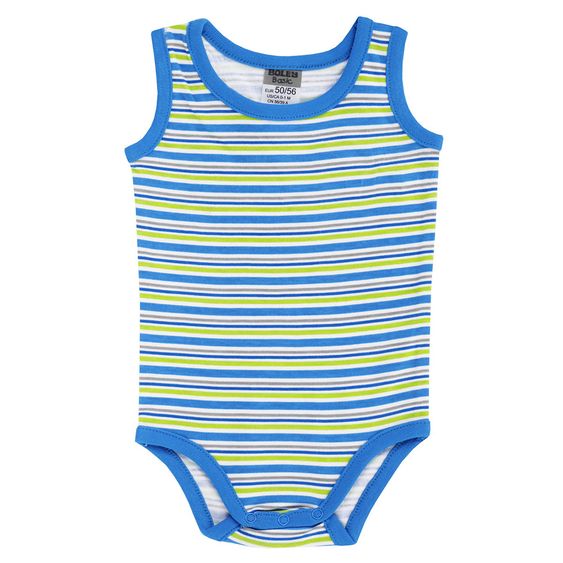 Jacky Body ohne Arm 3er Pack - Baby Dino Blau Weiß - Gr. 50/56