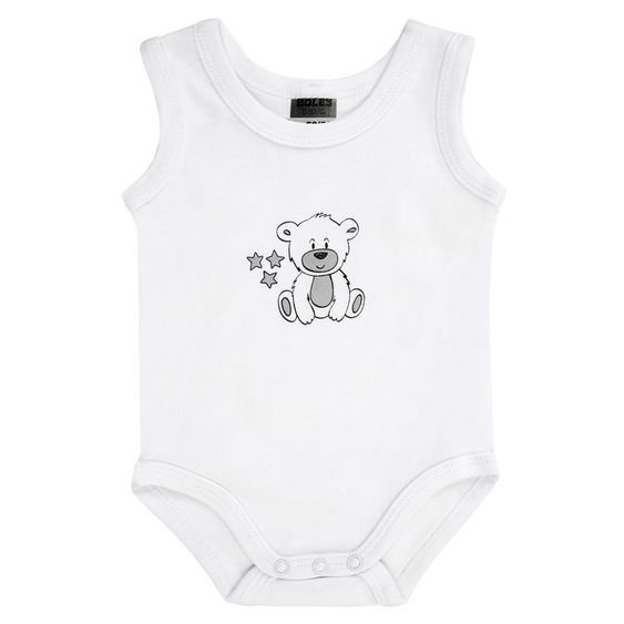 Jacky Body Ohne Arm 3er Pack - Bär Grau Melange Weiß - Gr. 50/56