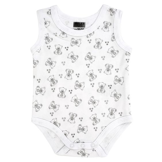 Jacky Body Ohne Arm 3er Pack - Bär Grau Melange Weiß - Gr. 50/56