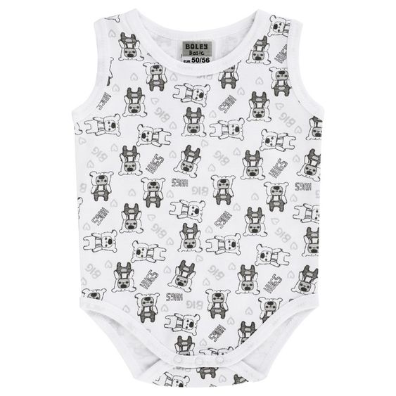 Jacky Body ohne Arm 3er Pack Big Hugs - Grau Melange Weiß - Gr. 50/56