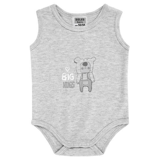 Jacky Body ohne Arm 3er Pack Big Hugs - Grau Melange Weiß - Gr. 50/56