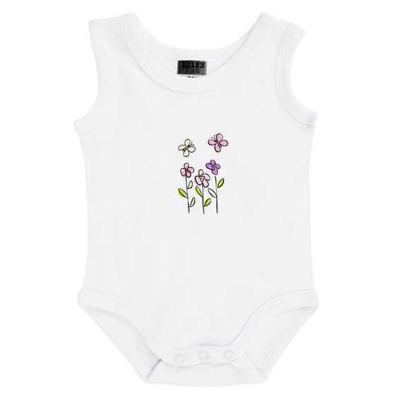 Jacky Body Ohne Arm 3er Pack - Blume Rosa Weiß - Gr. 50/56