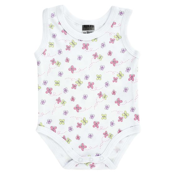 Jacky Body Ohne Arm 3er Pack - Blume Rosa Weiß - Gr. 50/56