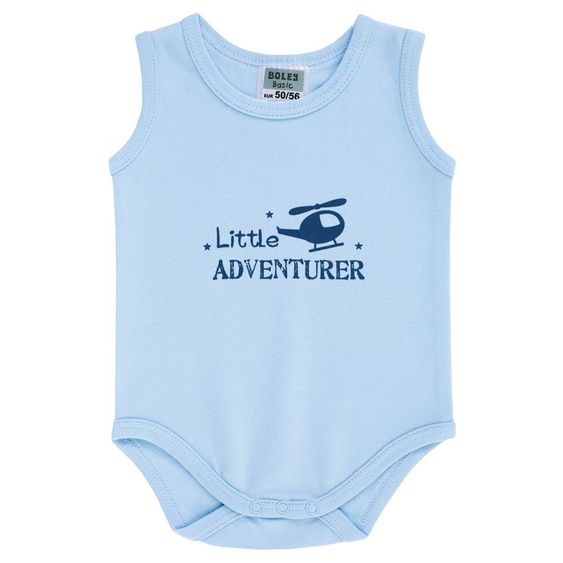 Jacky Body ohne Arm 3er Pack Little Adventurer - Hellblau Weiß - Gr. 50/56