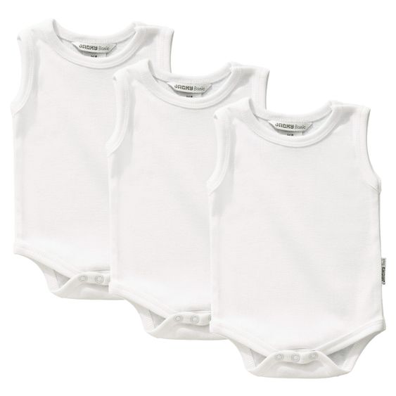 Jacky Body Without Sleeve 3 Pack - White - Size 86/92