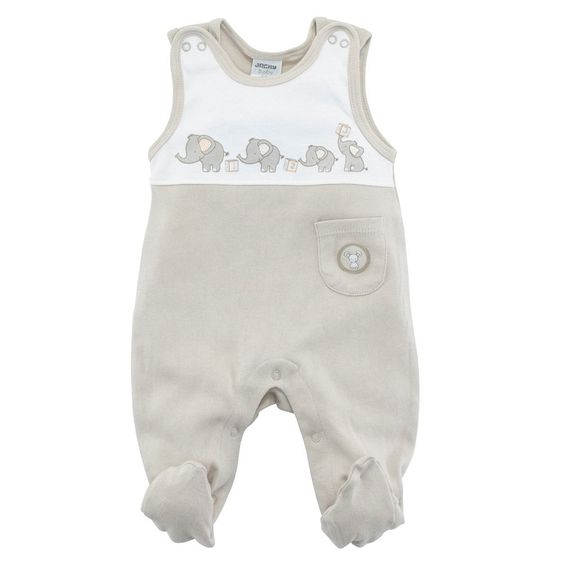 Jacky Interlock Strampler Elephant - Beige - Gr. 50 