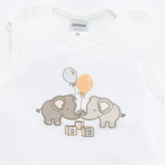 Jacky Interlock Strampler Elephant - Offwhite - Gr. 50