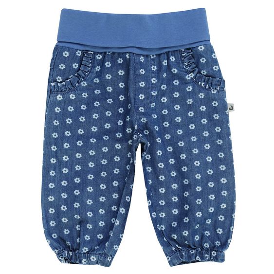 Jacky Jeanshose Baby Girl - Blumen Blau - Gr. 56