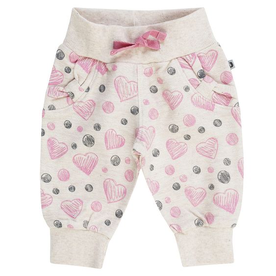 Jacky Jogginghose Cute Ballerina - Herzen Beige - Gr. 62