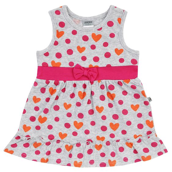 Jacky Kleid Summer Styles - Herzen Allover Hellgrau Melange - Gr. 68