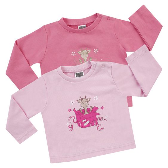 Jacky Langarmshirt 2er Pack - Cow Girl Rosa Pink - Gr. 50/56