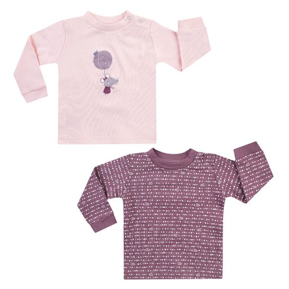 Jacky Langarmshirt 2er Pack - Little Mouse Rosa - Gr. 56