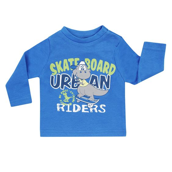 Jacky Langarmshirt 2er Pack - Skate-Dino Blau Grün - Gr. 50/56