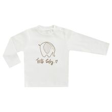 Langarmshirt Hello Baby - Elefant - Offwhite - Gr. 74