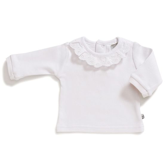 Jacky Langarmshirt mit Spitzenkragen - Weiß - Gr. 62