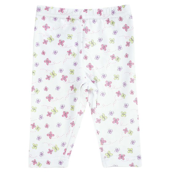 Jacky Leggings 2er Pack - Blumen Weiß Rosa  - Gr. 50/56