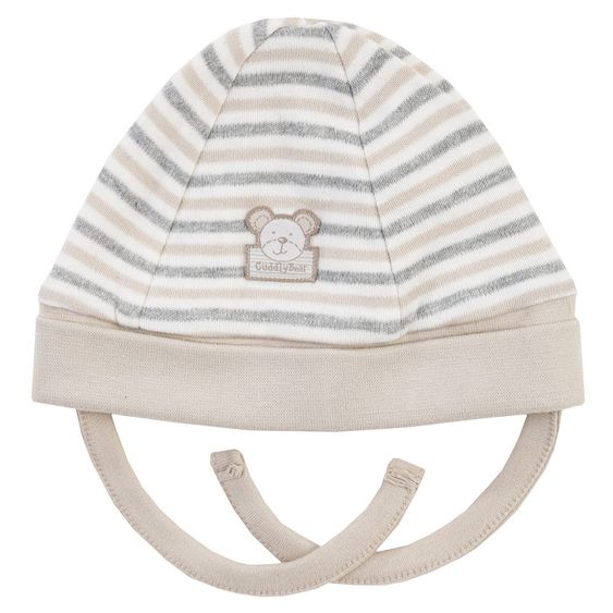 Jacky Mütze Bear - Ringel Beige Grau - Gr. 50