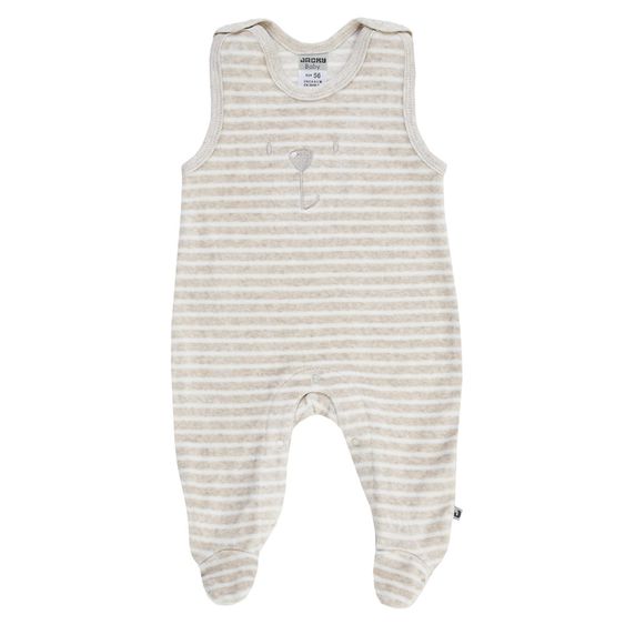 Jacky Nicki-Strampler Badu Bär - Streifen Beige Melange - Gr. 50