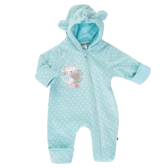 Jacky Overall Fleece mit Kapuze - Kitty Türkis - Gr. 56