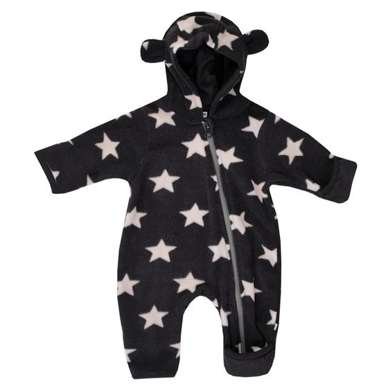 Jacky Overall Fleece mit Kapuze - Sterne Dunkelgrau - Gr. 56