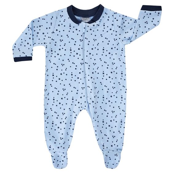 Jacky Schlafanzug Einteiler 2er Pack - Bär Navy Hellblau - Gr. 50/56